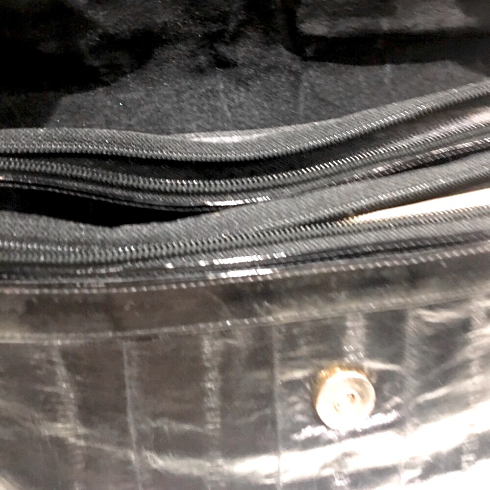 Real Black Eel skin vintage leather bag - Picture 5 of 6